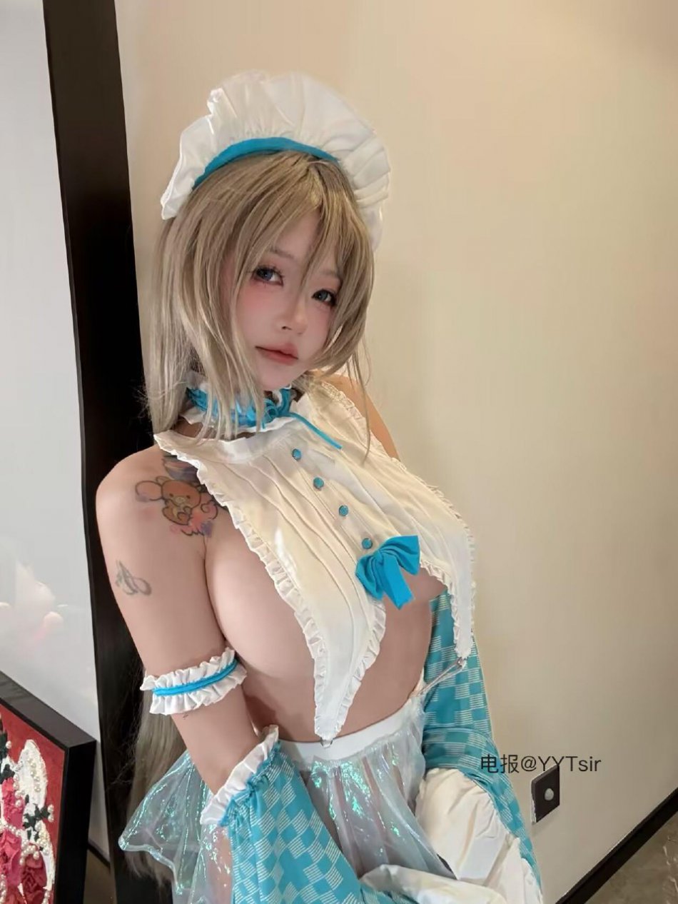 哎呀一一 #知一 2025-06-18 13:44:21 女仆蕾丝花边挂脖连衣裙十细闪开叉制服套装 第6张