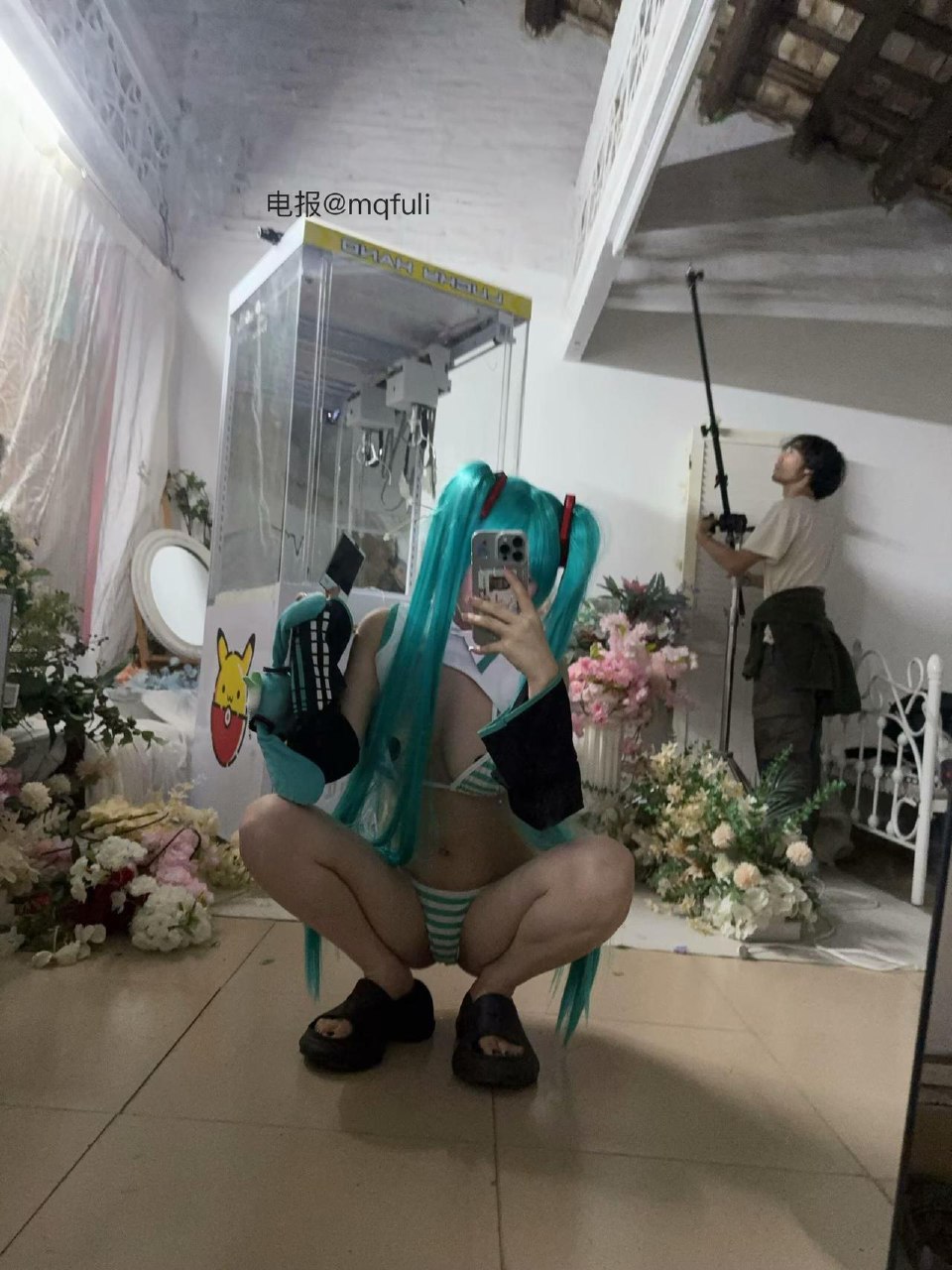 Tina很妖孽呀 2025-07-11 13:36:34 初音未来绿色制服👙➕绿色双马尾大片系列 第10张
