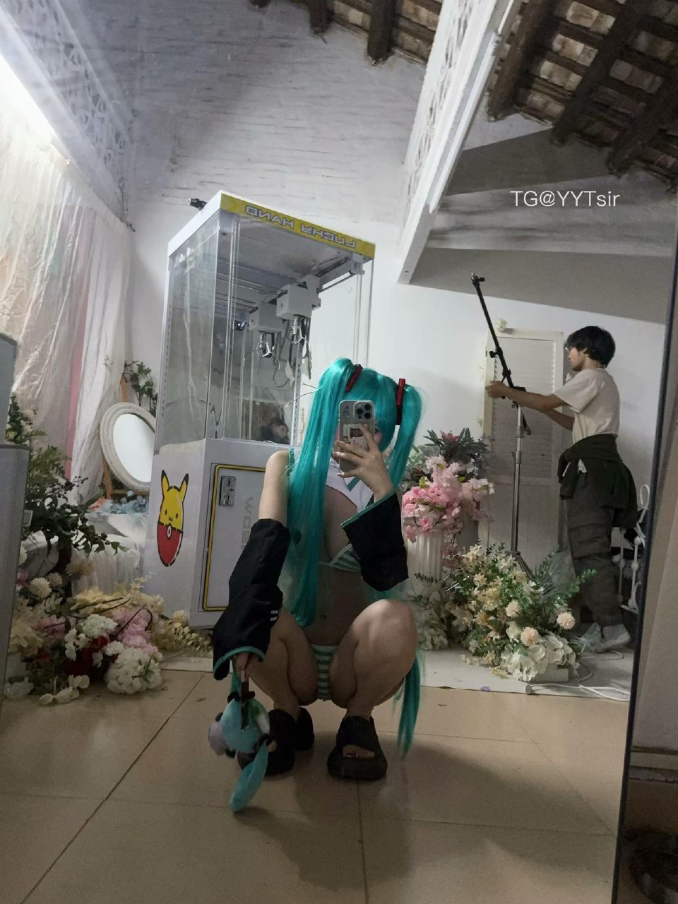 Tina很妖孽呀 2025-07-11 13:36:34 初音未来绿色制服👙➕绿色双马尾大片系列 第17张